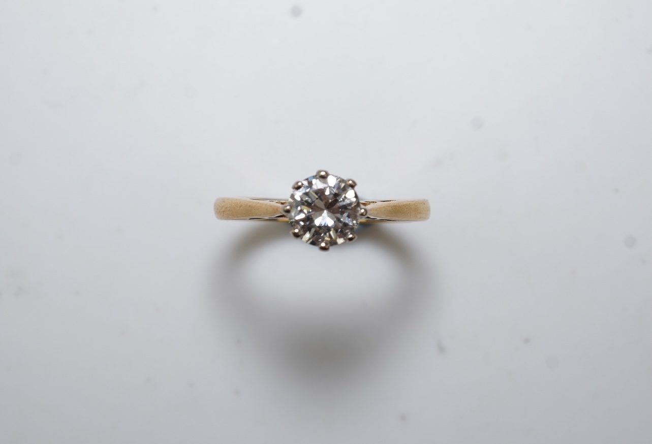 A diamond solitaire ring